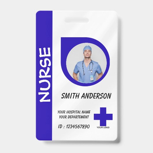 Personalized Nurse ID Badge for Hospital Staff (Front)