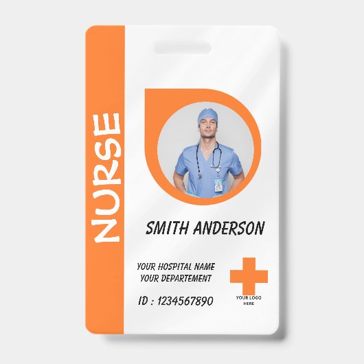 Personalized Nurse ID Badge for Hospital Staff (Voorzijde)