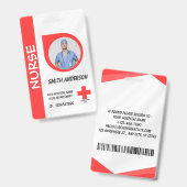 Personalized Nurse ID Badge for Hospital Staff (Voor- en achterkant)