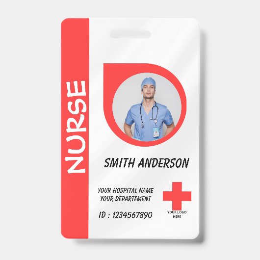 Personalized Nurse ID Badge for Hospital Staff (Voorzijde)