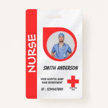Personalized Nurse ID Badge for Hospital Staff
