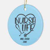 Personalized Nurse Life With Stethoscoop Keramisch Ornament (Links)