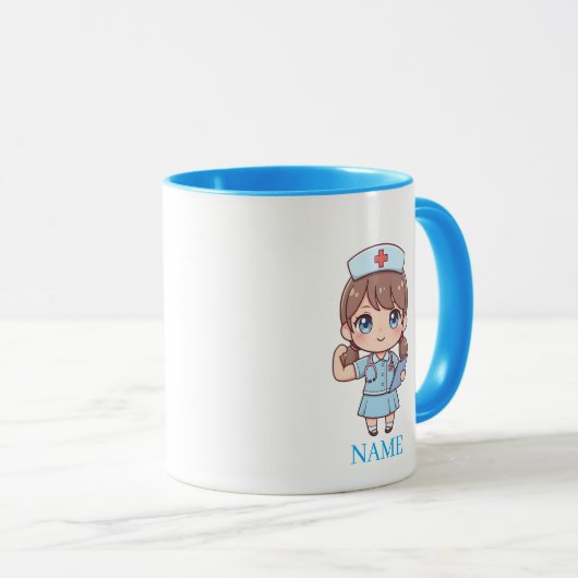 Personalized Nurse Mug with Name – Cute Nurse Mok (Voorkant rechts)