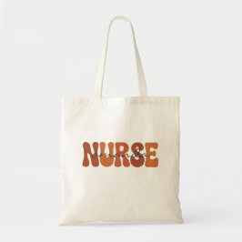 Personalized Nurse Name Retro Wavy Typography Tote Bag