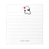 Personalized Nurse Stethoscope White Medical Notitieblok (Voorkant)