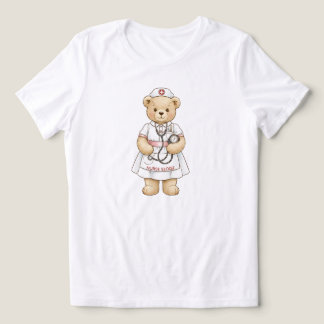 Personalized Nurse Teddy Bear Custom Name Nursing Tri-Blend Shirt