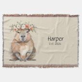 Personalized Nursery Blanket • Capybara Baby Decor Deken (Voorkant)