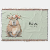 Personalized Nursery Blanket • Capybara Baby Decor Deken (Voorkant)
