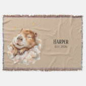 Personalized Nursery Blanket • Sleepy Capybara Deken (Voorkant)