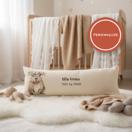 Personalized Nursery Pillow • Capybara Baby Decor Lichaamskussen