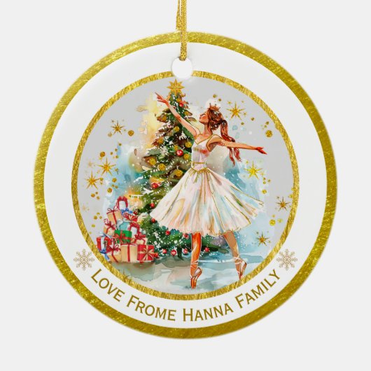 Personalized Nutcracker Ballet Christmas - Gift Keramisch Ornament (Achterkant)