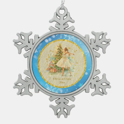 Personalized Nutcracker Ballet Christmas - Gift Tin Sneeuwvlok Ornament (Voorkant)
