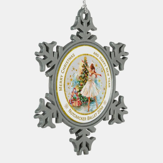 Personalized Nutcracker Ballet Christmas - Gift Tin Sneeuwvlok Ornament (Links)