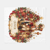 Personalized Nutcracker Christmas Blanket with Nam Fleece Deken (Voorkant (Horizontaal))