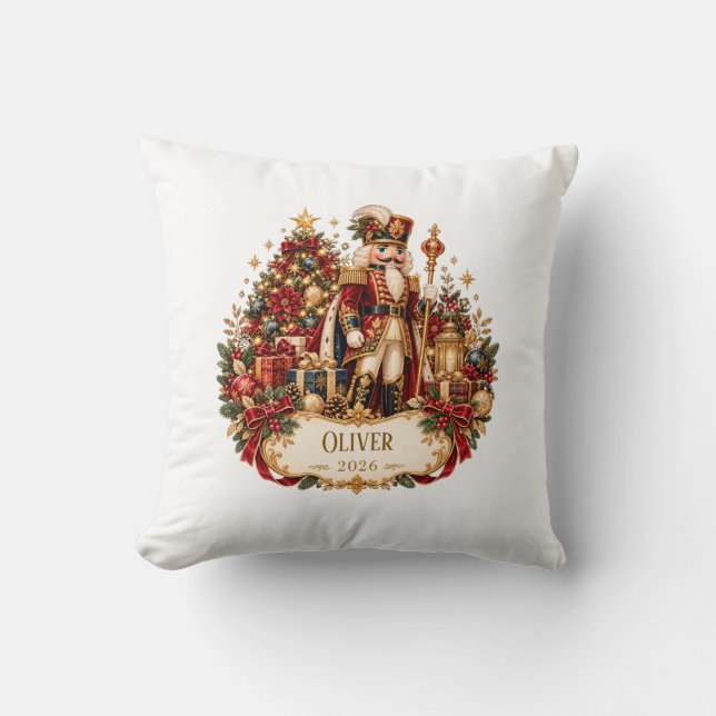 Personalized Nutcracker Christmas Blanket with Nam Kussen (Voorkant)
