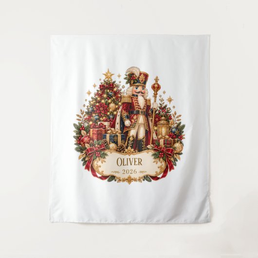 Personalized Nutcracker Christmas Blanket with Nam Wandkleed (Voorkant)