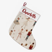 Personalized Nutcracker Christmas Stocking Grote Kerstsok (Voorkant (Hangend))
