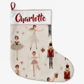 Personalized Nutcracker Christmas Stocking  Grote Kerstsok (Voorkant)
