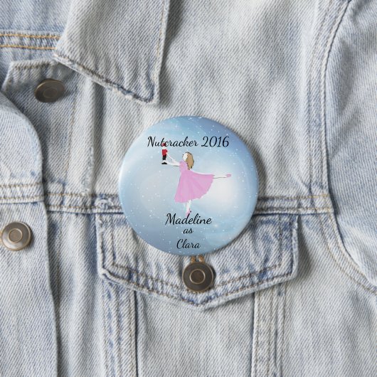 Personalized Nutcracker - Clara Ornament Ronde Button 7,6 Cm (In situ)