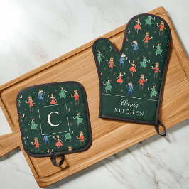 Personalized Nutcracker Cocktail Party Christmas Ovenwant & Pannenlap Set