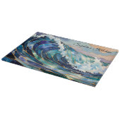 Personalized Ocean Wave Cutting Board Coastal Snijplank (Hoek)