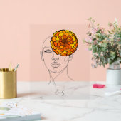 Personalized October Birth Flower Portrait Acryl Bord (Huwelijk)