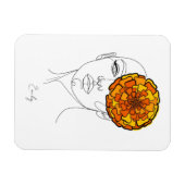 Personalized October Birth Flower Portrait Magneet (Horizontaal)