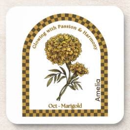 Personalized October Birth Month Flower Coaster Bier Onderzetter