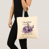 Personalized October Birthday Tote with Cosmos Bag (Voorkant (product))