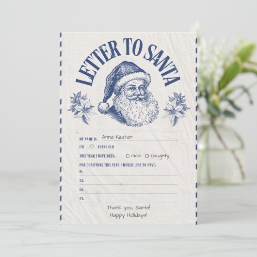 Personalized Official North Pole Letter From Santa Kaart (Staand voorkant)