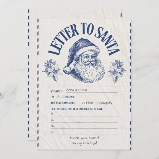 Personalized Official North Pole Letter From Santa Kaart (Voorkant / Achterkant)