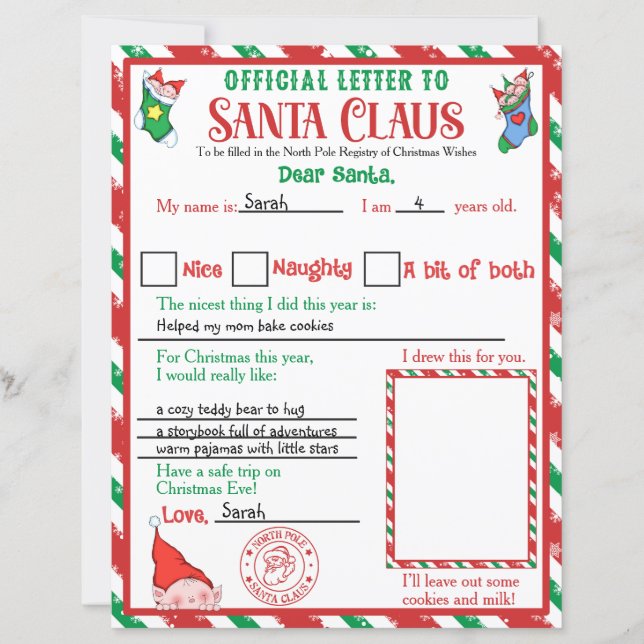 Personalized Official North Pole Letter to Santa (Voorkant)