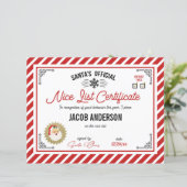 Personalized Official Santa Nice List Certificate (Staand voorkant)