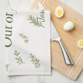 Personalized Officially Out of Thyme Funny Kitchen Theedoek (Quarter Fold)