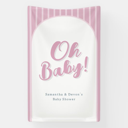 Personalized Oh Baby Photo Wall Shower Banner (Verticaal)