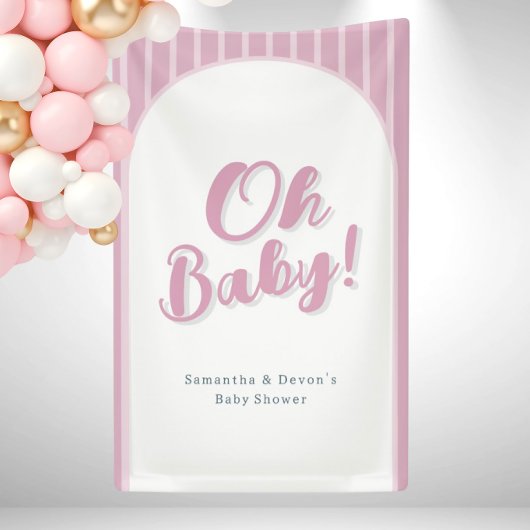 Personalized Oh Baby Photo Wall Shower Banner