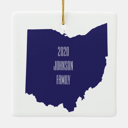 Personalized Ohio Christmas Ornament (Achterkant)