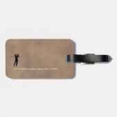 Personalized old-brown monogram golfer  bagagelabel (Achterkant horizontaal)