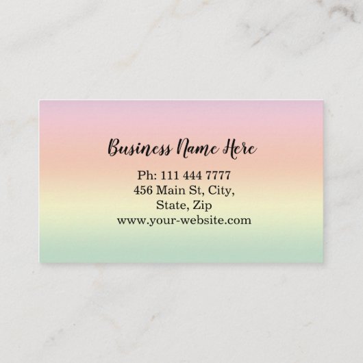 Personalized Olive Branch Catering Chef Visitekaartje (Achterkant)