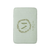 Personalized Olive Wreath Monogram  Badmat (Voorkant Verticaal)
