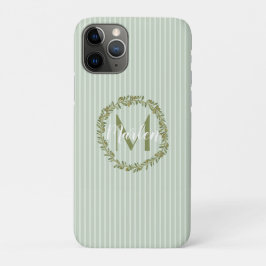 Personalized Olive Wreath Monogram  Case-Mate iPhone Case