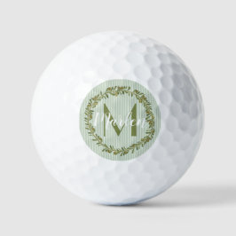 Personalized Olive Wreath Monogram Golfballen