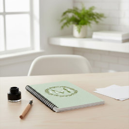 Personalized Olive Wreath Monogram  Notitieboek