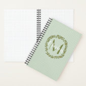 Personalized Olive Wreath Monogram Notitieboek (Binnen)