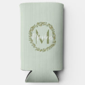 Personalized Olive Wreath Monogram  Seltzer Blikjeskoeler (Voorkant)