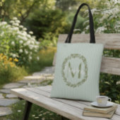 Personalized Olive Wreath Monogram Tote Bag
