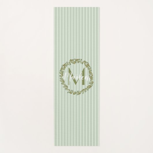 Personalized Olive Wreath Monogram  Yogamat (Voorkant)