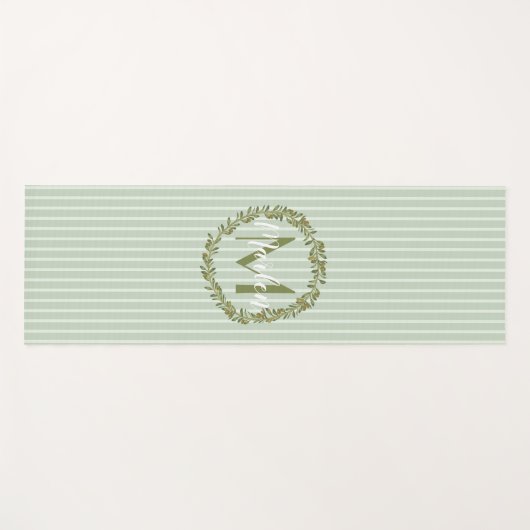 Personalized Olive Wreath Monogram  Yogamat (Voorkant (horizontaal))