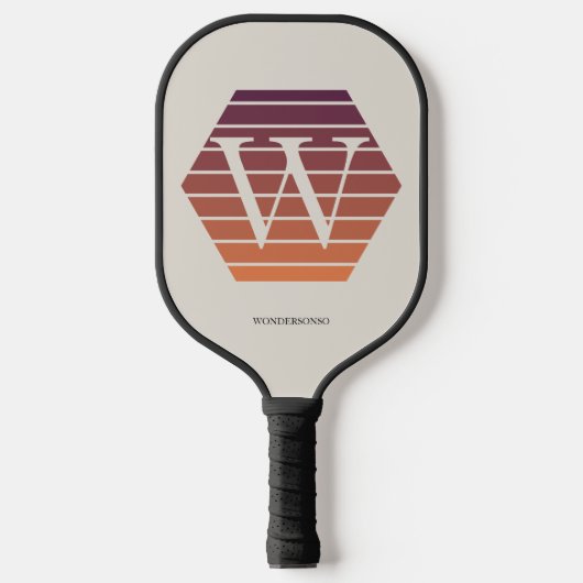 Personalized Ombre Monogram honeycomb hexagon Pickleball Paddle (Voorkant)