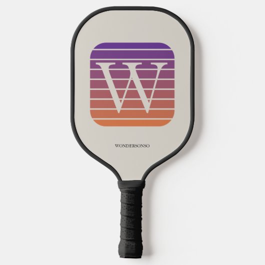 Personalized Ombre Monogram square Pickleball Paddle (Achterkant)
